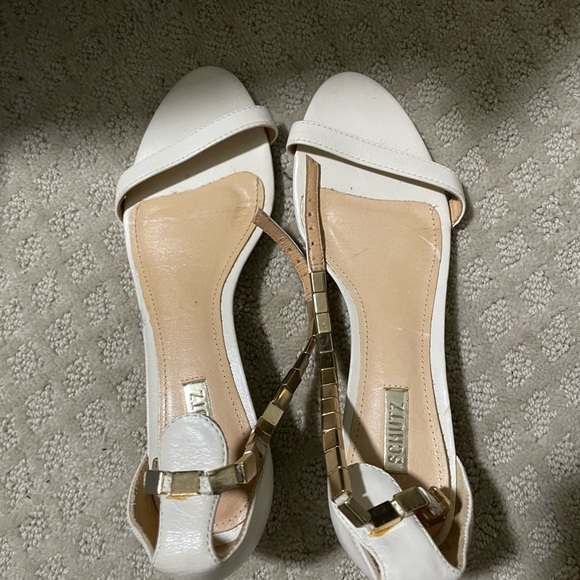 SCHUTZ White Ankle Strap Heels - Picture 4 of 5